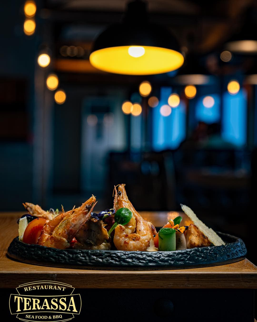 Скариди на тиган — Рибни специалитети на Тераса